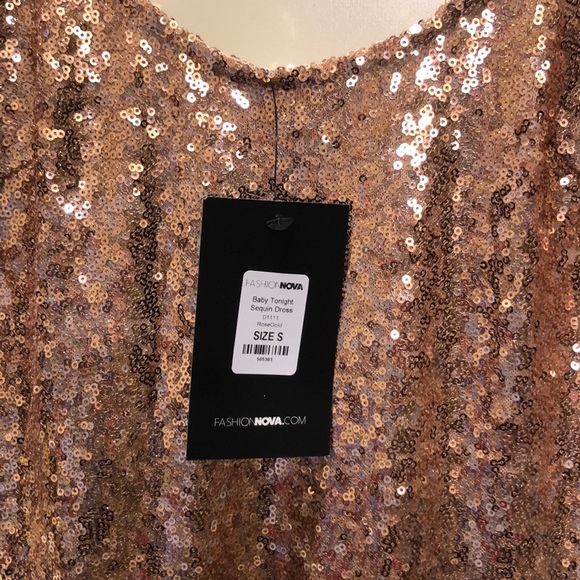Rose Gold Sequin Dress - Picture 4 of 5